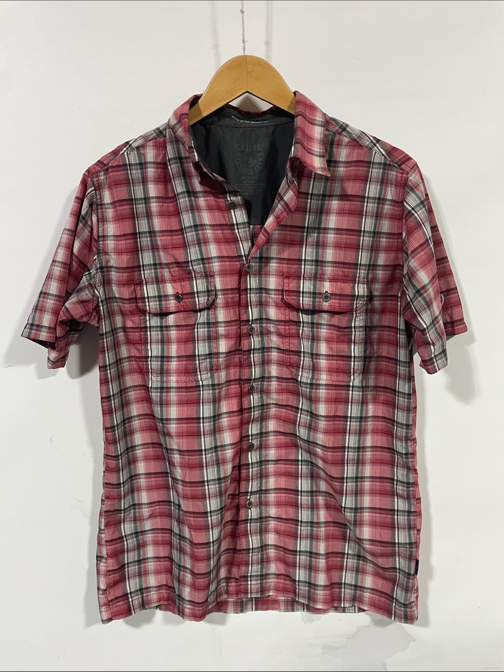 Kuhl Red Plaid Short-Sleeve Button-Down Shirt
